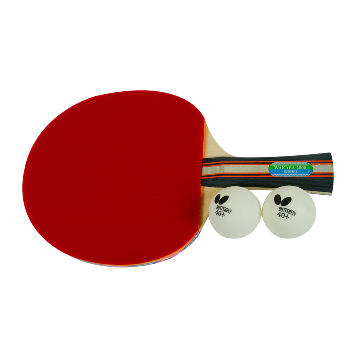 Butterfly Wakaba 2000 Racket: Side Profile of Blade with Balls